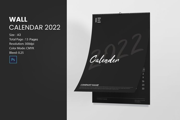 Wall Calendar 2022 (1670365) Customizable Templates Design Bundles