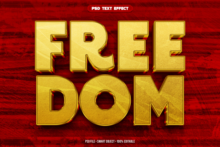 Freedom 3D editable text effect