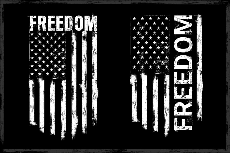 Freedom American Flag With Distressed