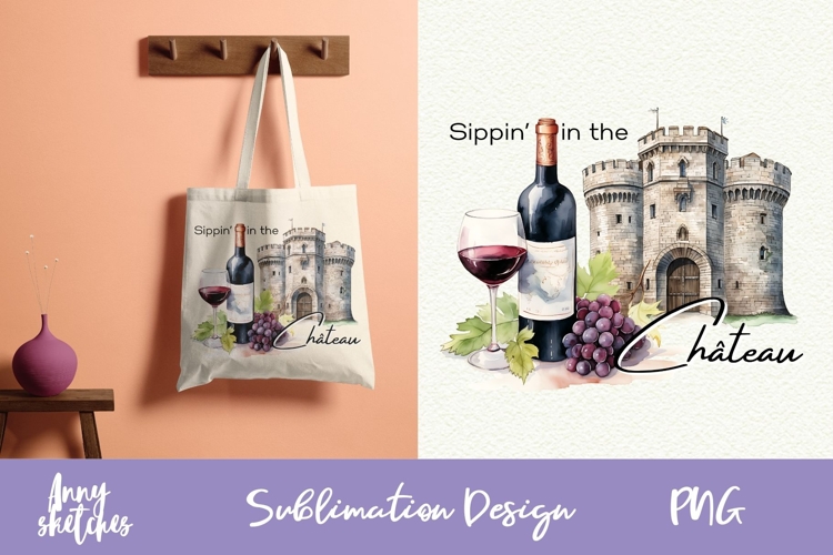 Wine Sublimation Design | Watercolor Clipart French PNG