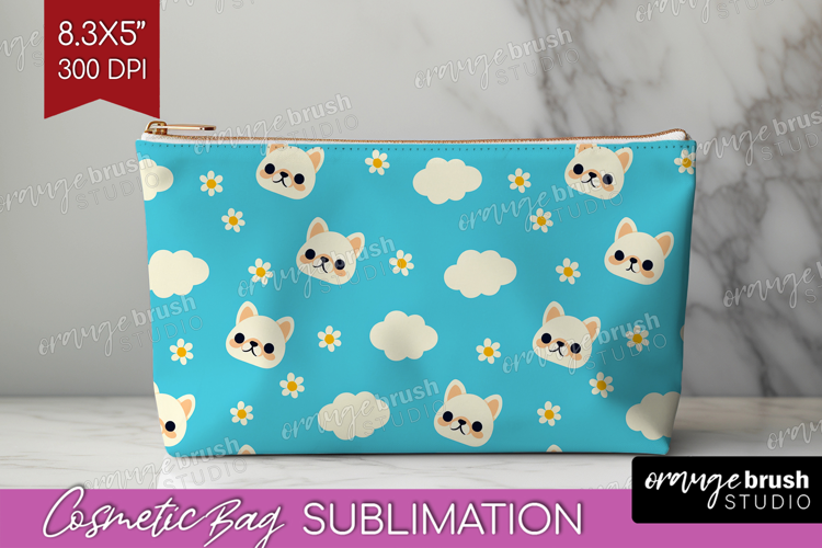French Bulldog Dog Cosmetic Bag Cute Chibi Puppy Makeup Bag