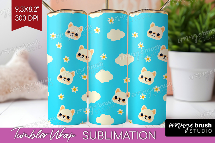 French Bulldog Dog Tumbler Wrap Cute Chibi Puppy Tumbler PNG