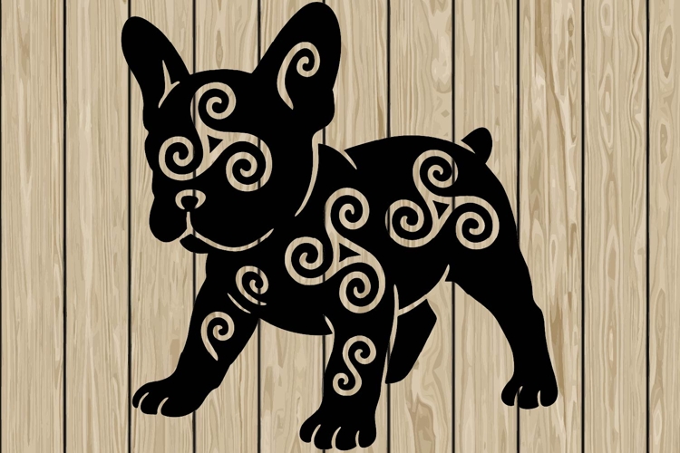 French bulldog celtic stencil silhouette SVG