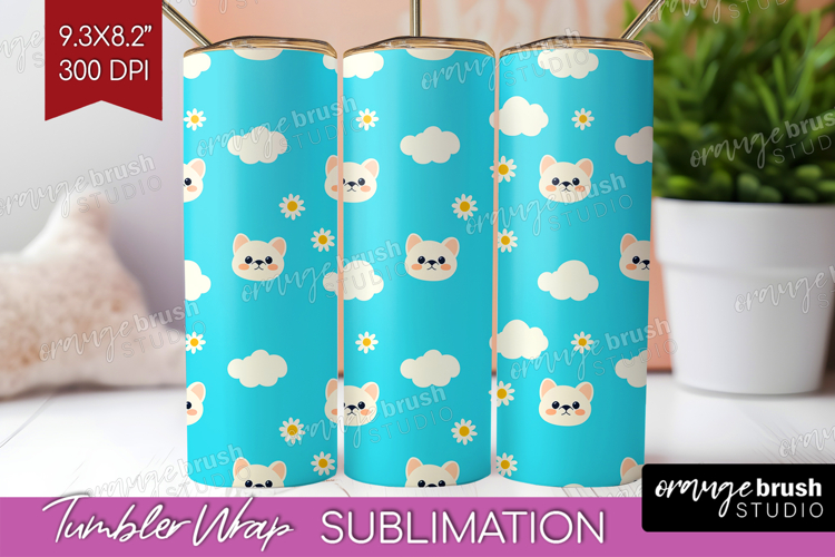 Frenchy Dog Tumbler Wrap Cute Chibi Puppy Tumbler PNG