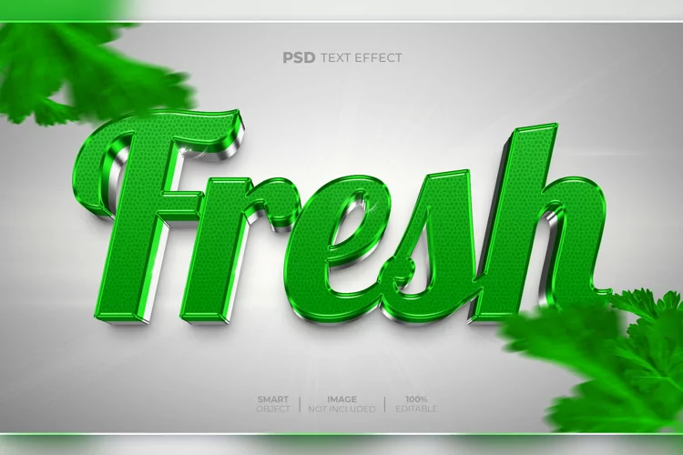 Fresh 3D editable text effect