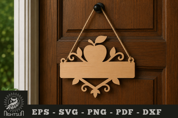 Fresh Fruits Lasercut Door Sign SVG