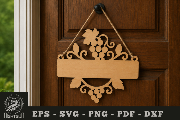 Fresh Fruits Lasercut Door Sign SVG
