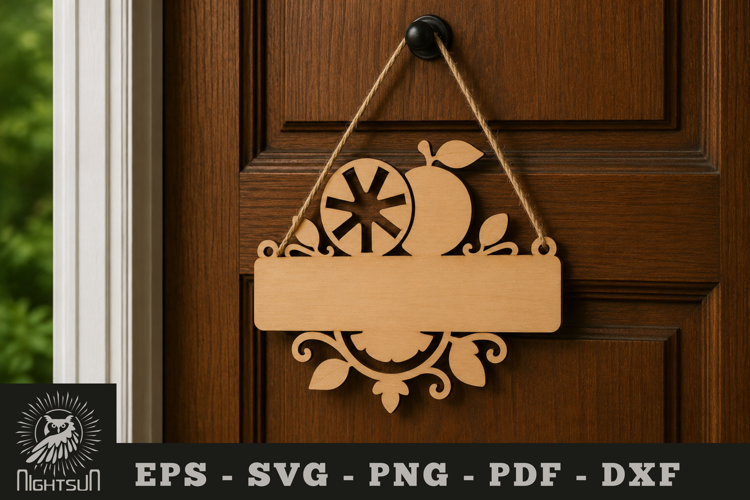 Fresh Fruits Lasercut Door Sign SVG