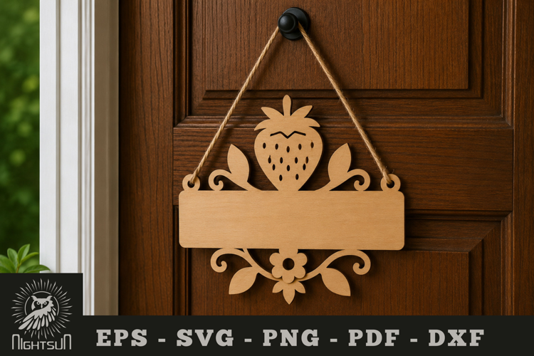 Fresh Fruits Lasercut Door Sign SVG