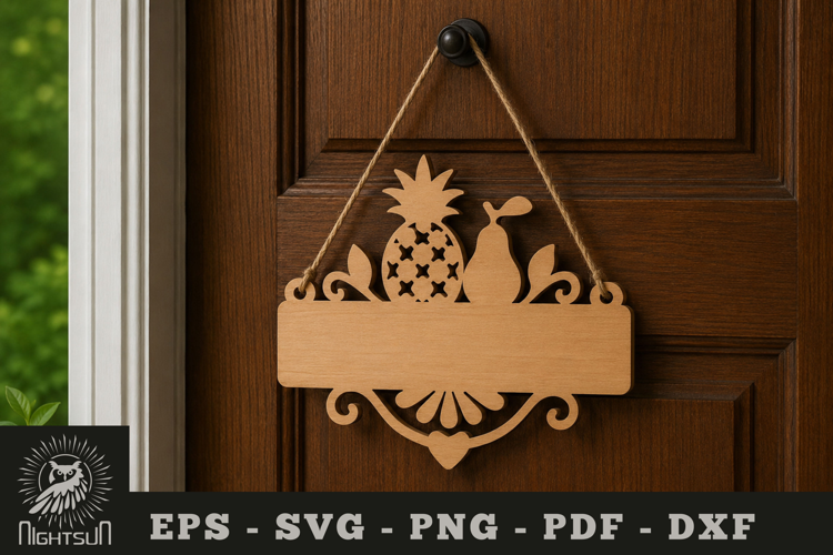 Fresh Fruits Lasercut Door Sign SVG