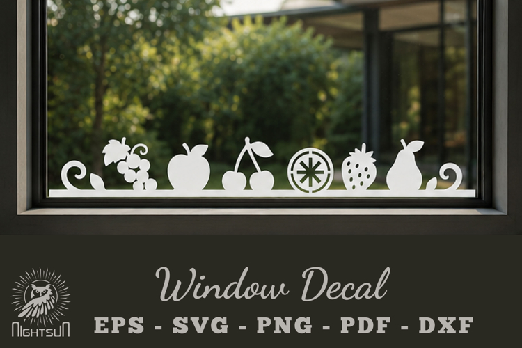 Fresh Fruits Window Decal SVG