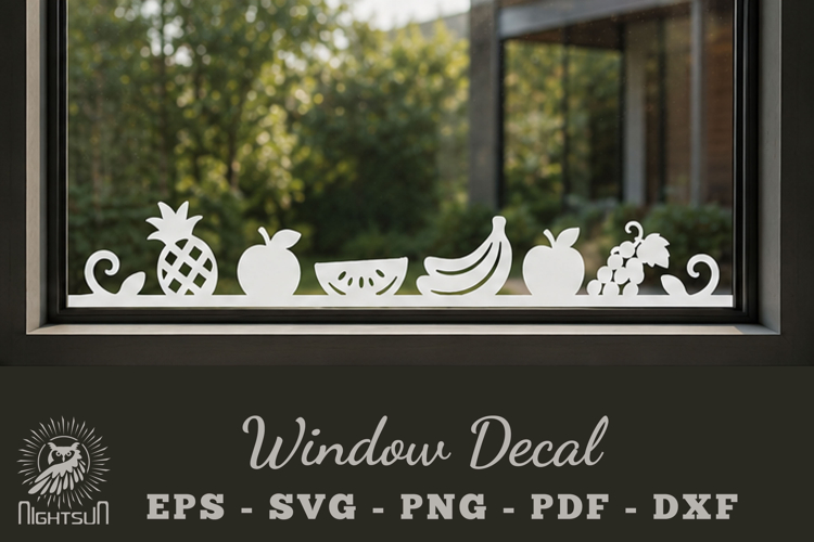 Fresh Fruits Window Decal SVG