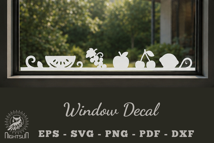 Fresh Fruits Window Decal SVG