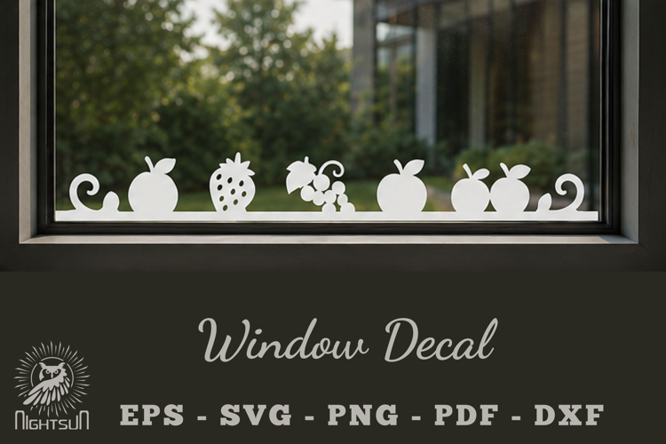 Fresh Fruits Window Decal SVG