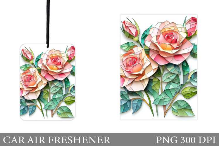 Roses Car Air Freshener. Car Air Freshener Sublimation
