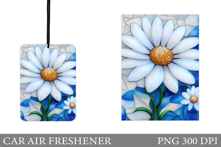 Daisy Flowers Car Air Freshener. Car Air Freshener Sublimati
