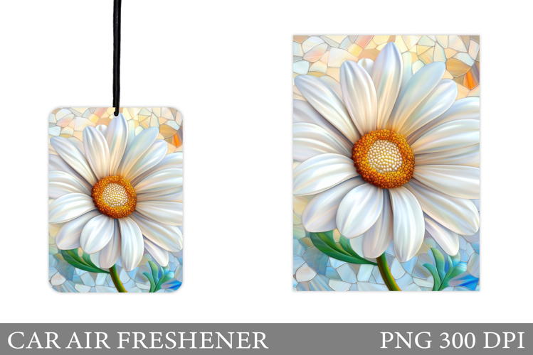 Daisy Flowers Car Air Freshener. Car Air Freshener Sublimati
