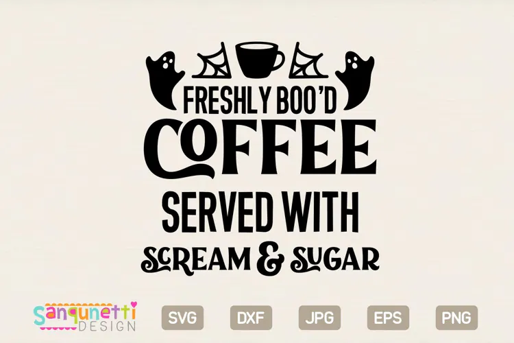 Freshly Boo’d Coffee funny Halloween PNG and SVG quote