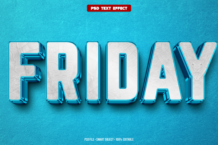 Friday 3D editable text effect