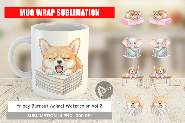 Friday Burnout Animal Mug Wrap