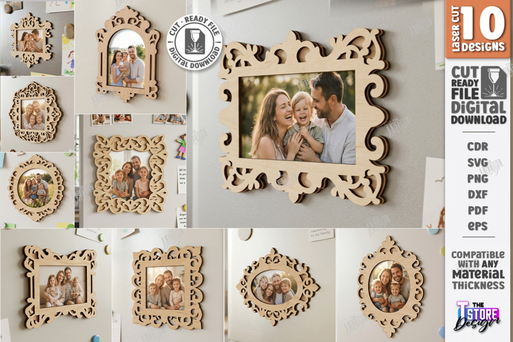 Fridge Magnet Frame Laser Cut Bundle | Magnetic Photo Frame