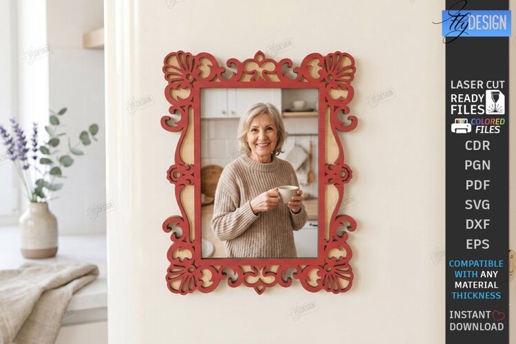 Fridge Magnet Frame Laser Cut | Photo Frame | Wall Decor example image 1