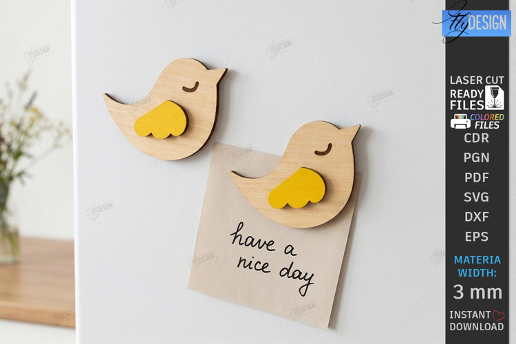 Cute 3D Fridge Magnets Laser Cut | Home Decor | Birds Laser