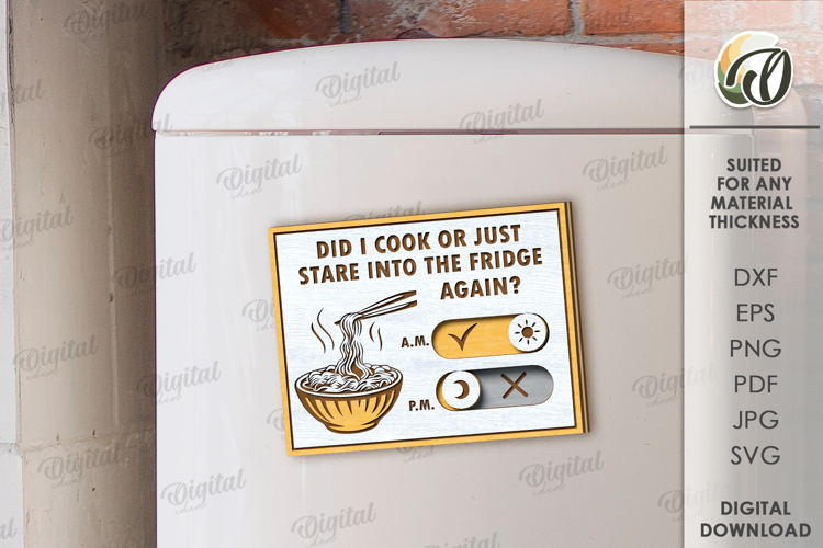 Fridge Reminder Magnet Laser Cut. Tracker Checklist