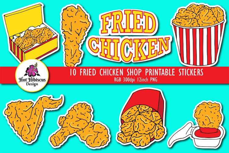 Fried Chicken Stickers | Fried Chicken Planner Stickers