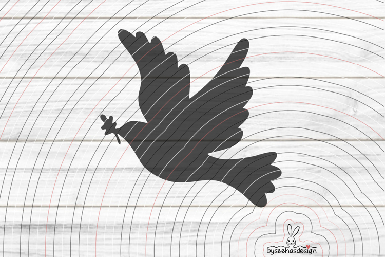 peace dove Cutting file SVG DXF example image 1