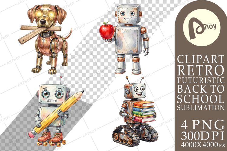 Retro School Robot Sublimation