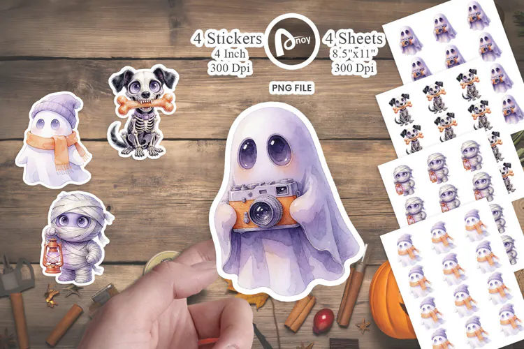 Retro Specters & Skeletons Sticker