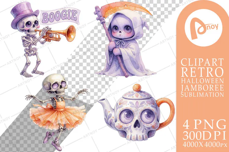 Retro Specters Skeletons Sublimation