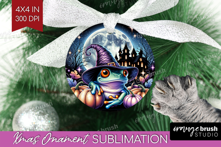 Frog Halloween Ornament PNG Cute Animal PNG Sublimation