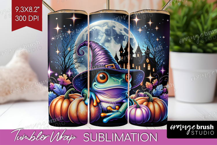 Frog Halloween Tumbler Wrap Cute Animal Tumbler PNG