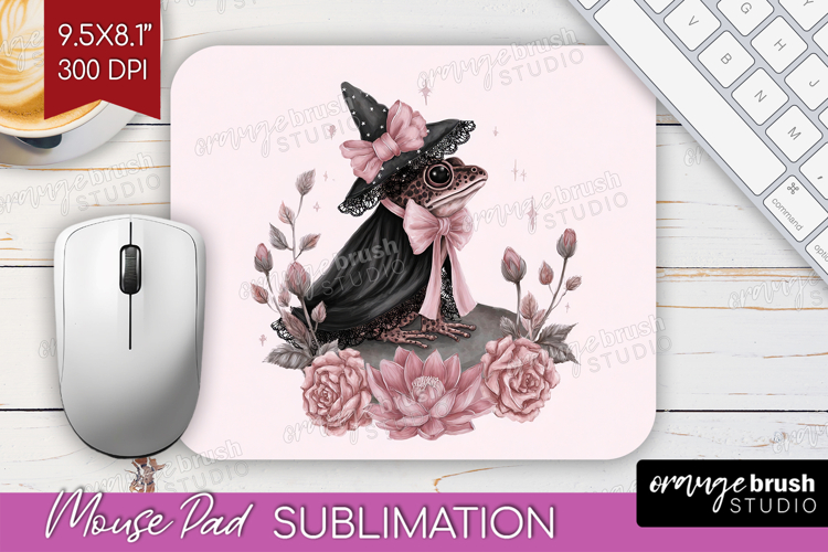 Frog Cute Mouse Pad Sublimation Pink Halloween Mousepad PNG
