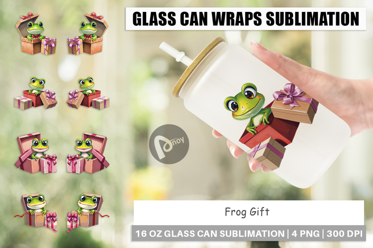 Glass Can Frog Gift