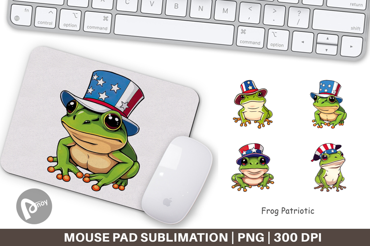 Mouse Pad Frog Patriotic