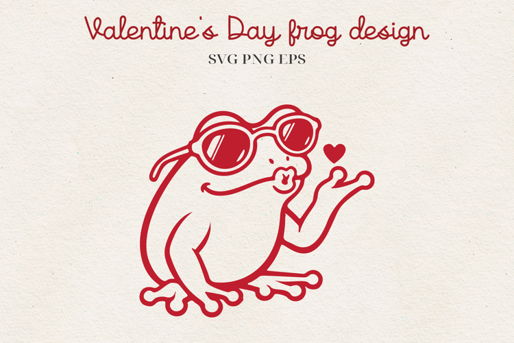 Frog Valentine Illustration | Funny Romantic Frog Design SVG
