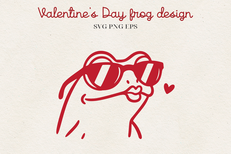 Frog Valentine Illustration | Funny Romantic Frog Design SVG