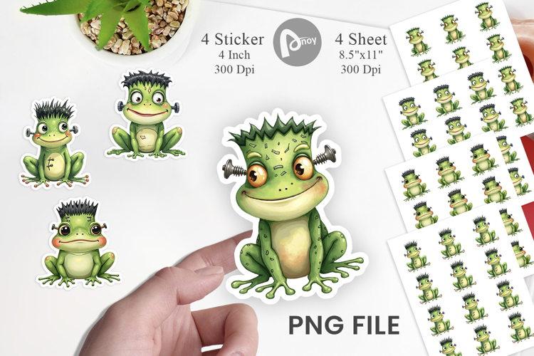 Frankenstein Frog Sticker
