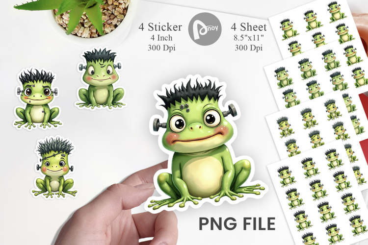 Frankenstein Frog Sticker