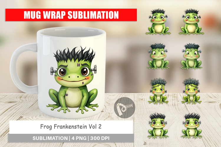 Mug Wrap Frankenstein Frog