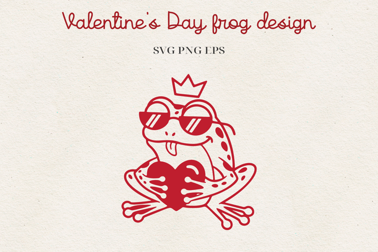 Frog Valentine Illustration | Funny Romantic Frog Design SVG