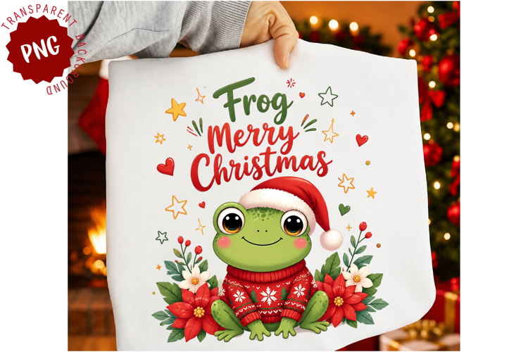 Frog Merry Christmas PNG