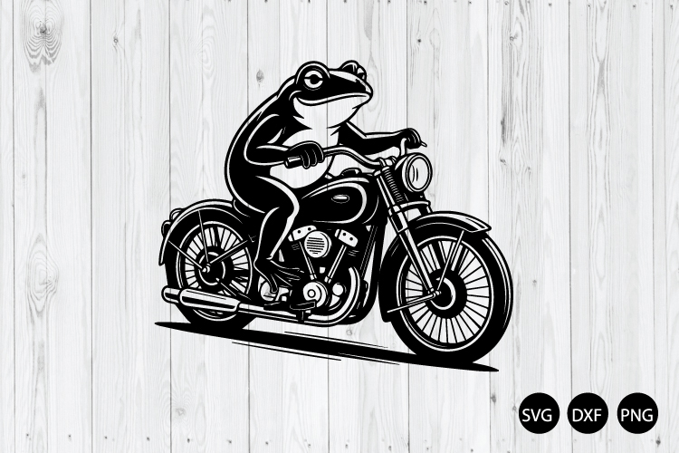 Cool Frog Riding a Motorcycle SVG, Biking SVG