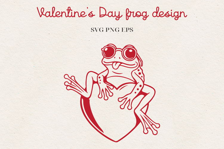 Frog Valentine Illustration | Funny Romantic Frog Design SVG