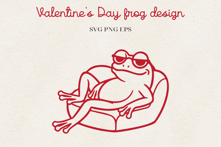 Frog Valentine Illustration | Funny Romantic Frog Design SVG