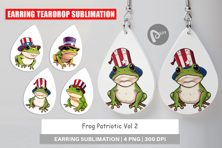Earring Frog Patriotic