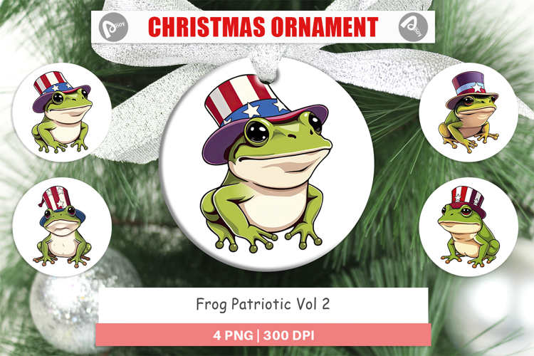 Ornament Frog Patriotic